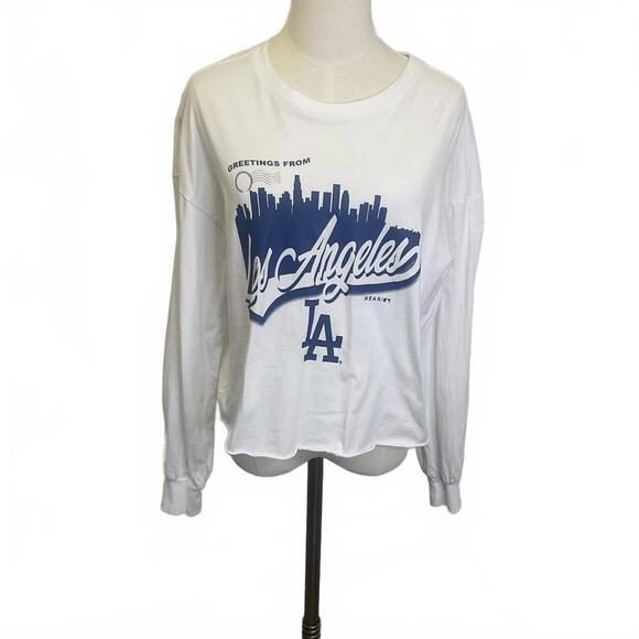 Wear by Erin Andrews Women's Small White Greetings from LA Long Sleeve T-Shirt - Picture 1 of 10